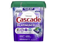 Cascade Platinum Plus Dishwasher Detergent Pods, Clean Scent, 33.8 oz/961 g, 62 Count - thumbnail 1