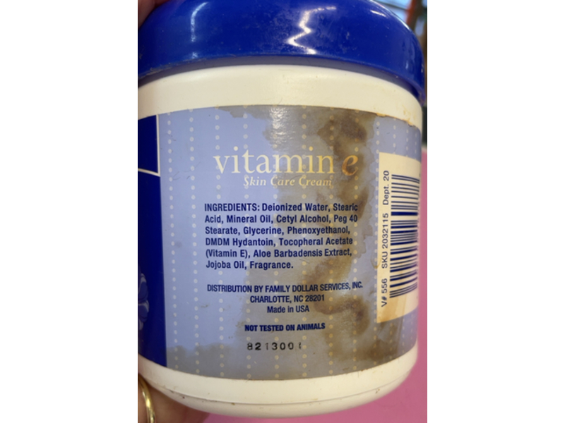 Clean Basics Vitamin E Skin Care Cream, Aloe Vera & Jojoba Oil, 16 oz/454 mL