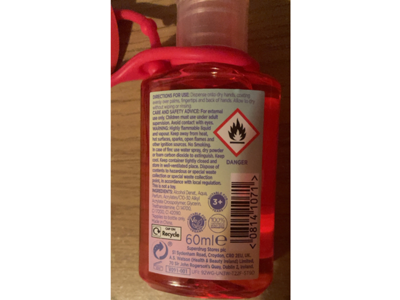 Fantasy Antibacterial Hand Gel, Strawberry, 60 mL