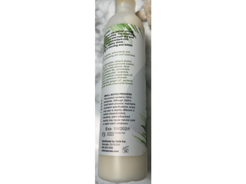 Zatik Healthy & Shiny Conditioner, Olive & Black Seed, 10.8 fl oz/320 mL