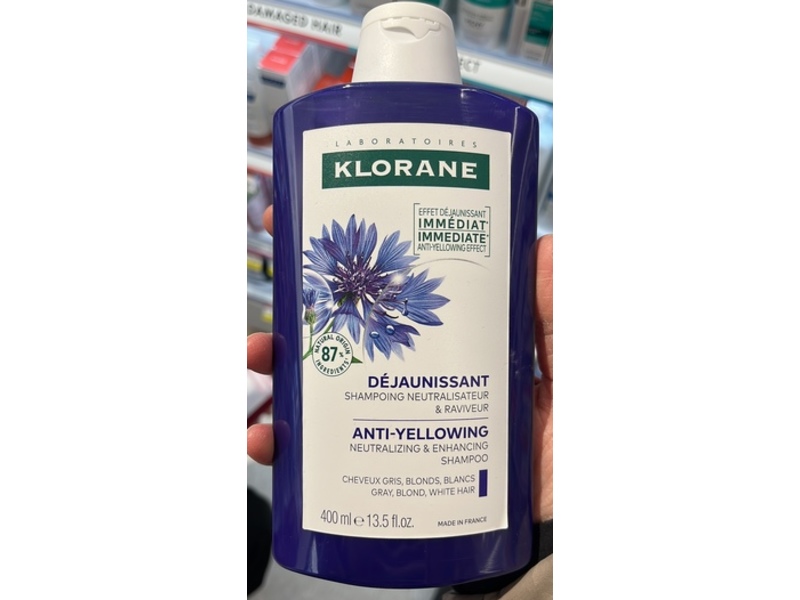 Klorane Anti-Yellowing Neutralizing & Enhancing Shampoo, 13.5 fl oz/400 mL