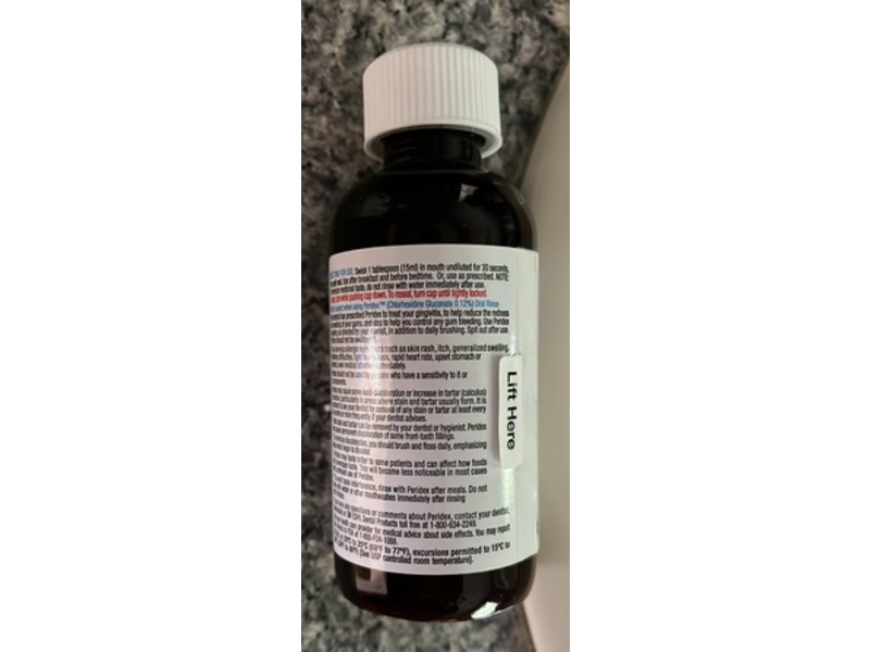Peridex (Chorhexidine Gluconate 0.12%) Oral Rinse, 4 fl oz/118 mL