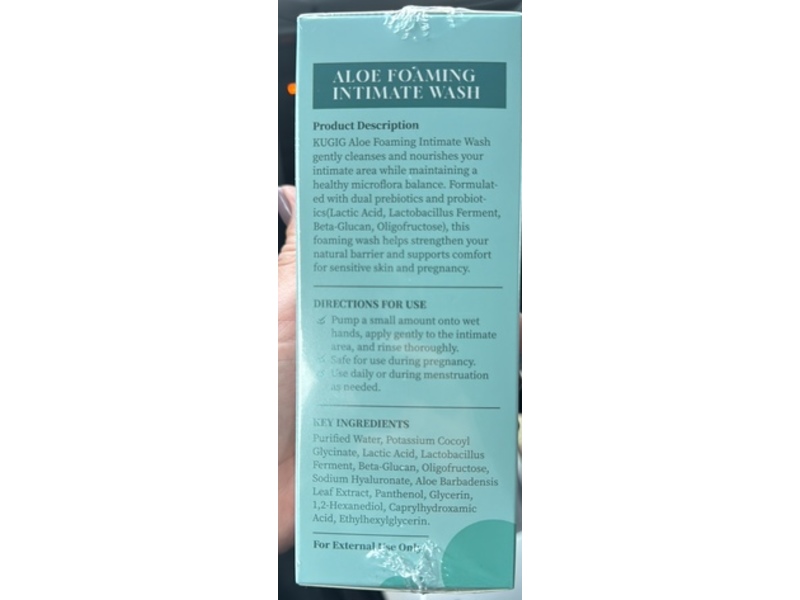 Kugig Aloe Foaming Intimate Wash, 6.8 fl oz/200 mL