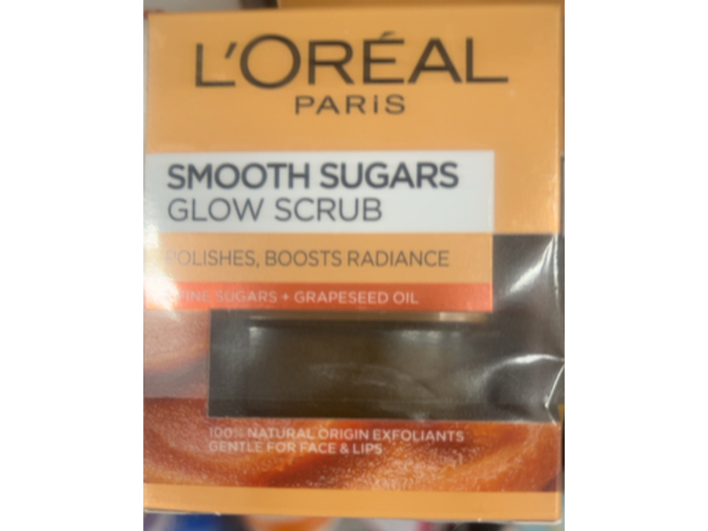 L'Oreal Paris Smooth Sugar Scrubs, Grapeseed Oil, 50 mL