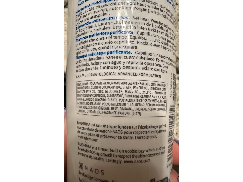 Bioderma Anti-Dandruff Purifying Shampoo, Node P, 13.5 fl oz/400 mL