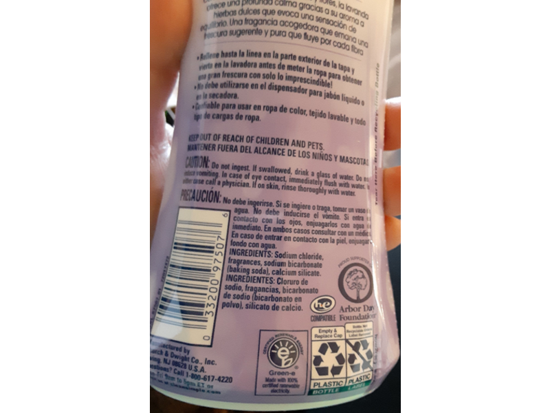 Arm & Hammer Clean & Simple In-Wash Scent Booster, Lavender Escape, 18 oz/510 g, Pack Of 4