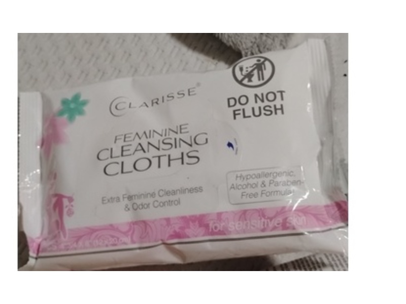 Clarisse Feminine Cleansing Cloths, Sensitive Skin, 36 Count