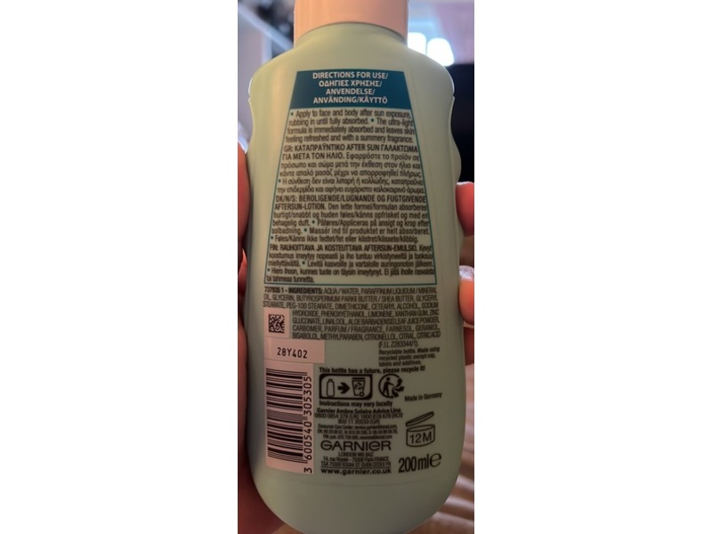 Garnier Ambre Solaire After Sun Soothing Lotion, Aloe Vera, 200 mL