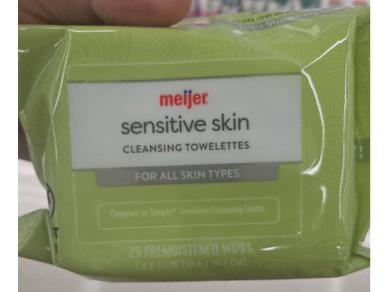 Meijer Sensitive Skin Cleansing Towelettes, 25 Count