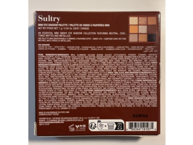 Anastasia Mini Sultry Eye Shadow Palette, Soft Brown, 30 g