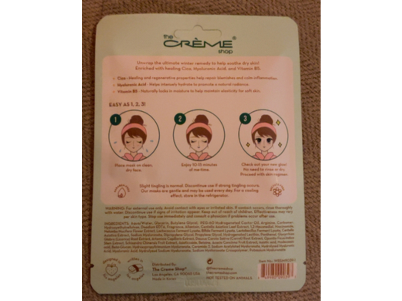 The Creme Shop Essence Sheet Mask, Winter Remedy, 0.84 oz/25 mL