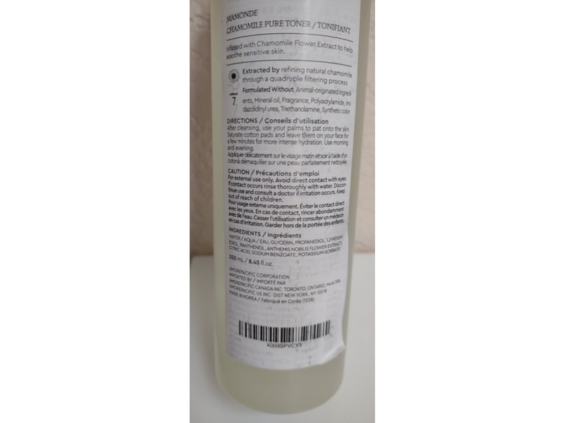 Mamonde Chamomile Pure Toner, 250 mL