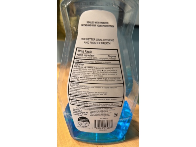 Meijer Oral Rinse, Mint, 33.8 fl oz/1L