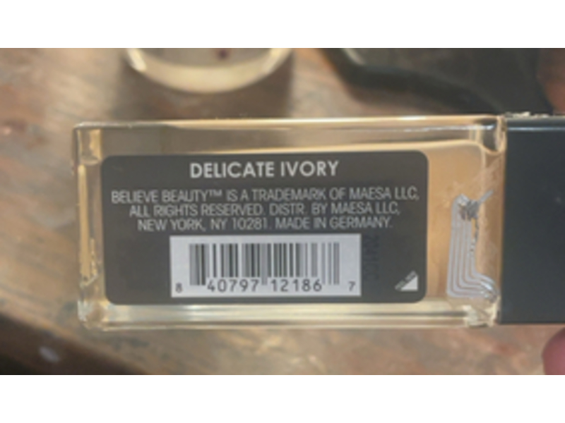 Believe Beauty Skin Finish Foundation, Delicate Ivory, 0.85 fl oz/25 mL