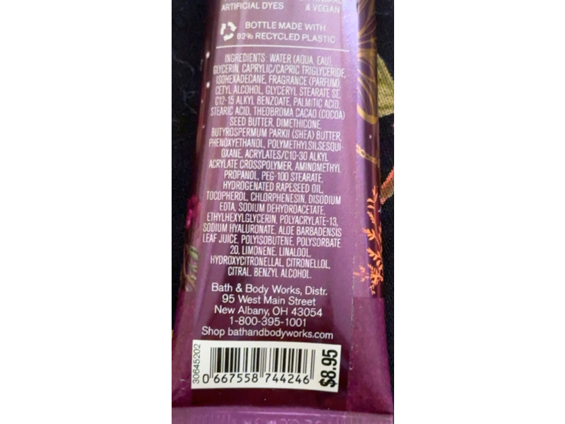 Bath & Body Works Shea Butter Hand Cream, Winterberry Wonder, 1 fl oz/29 mL