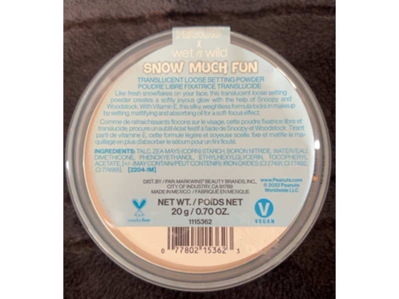 Wet N Wild Peanut Collection Snow Much Fun Translucent Loose Setting Powder