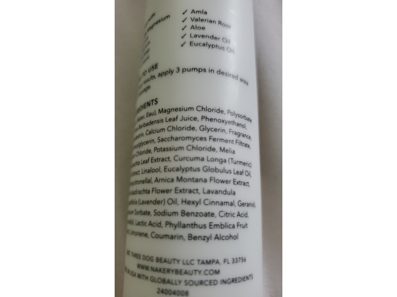 Nakery Beauty Total Body Magic Magnesium Spray, 4.06 fl oz/120 mL