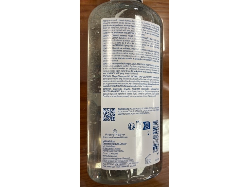 Ducray Sensinol Treatment Shampoo, Itching Reactive Scalps, 400 mL