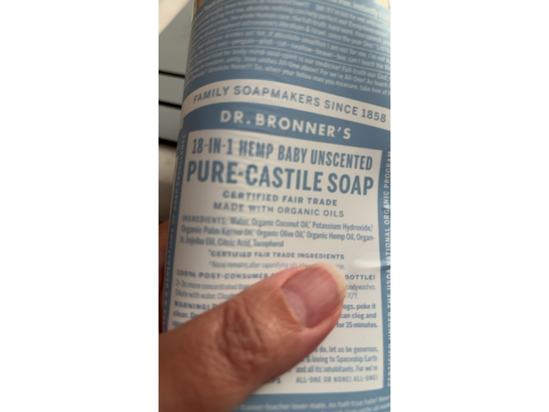 Dr. Bronner's 18-In-1 Hemp Baby Pure-Castile Soap, 32 fl oz/946 mL