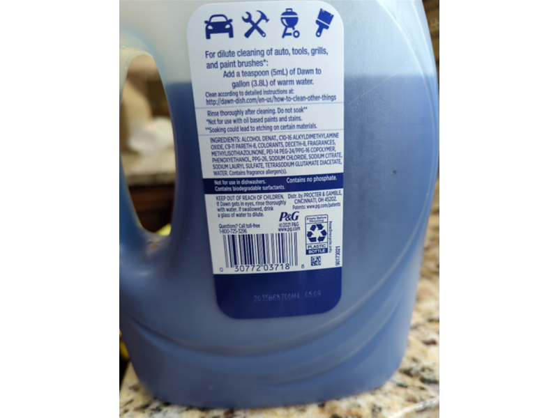 Dawn Ultra Platinum Dishwashing Liquid, Refreshing Rain Scent, 54.8 fl oz/1.62 L