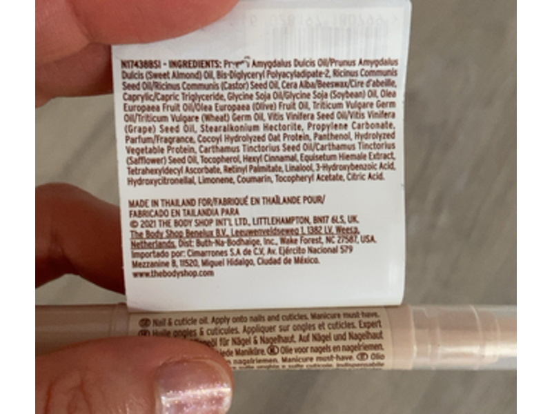 The Body Shop Almond Nail & Cuticle Oil, 0.06 oz/1.8 mL