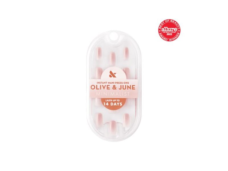 Olive & June Manimalist Instant Mani Press-Ons, Rose Syrup Gradient, 0.07 fl oz/2 mL, 42 Count