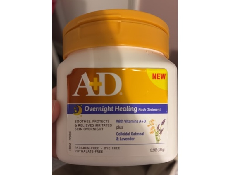 A+D Overnight Healing Rash Ointment, Colloidal Oatmeal & Lavender, 15.2 oz/431 g