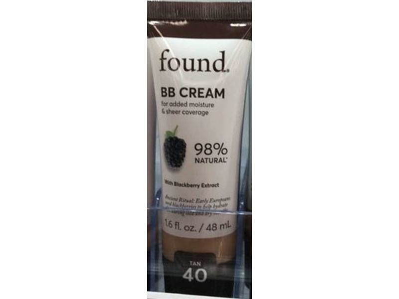 Found BB Cream, Blackberry Extract, Tan 40, 1.6 fl oz/48 mL