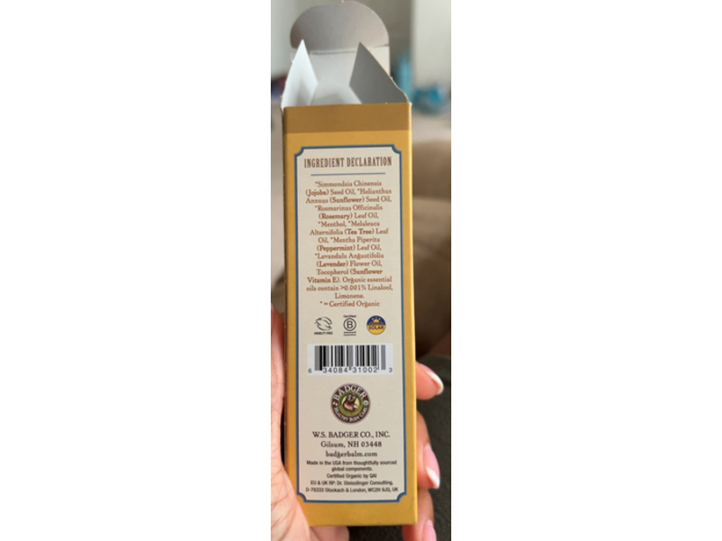 Badger Herbal Hair Oil, Jojoba, Rosemary & Tea Tree, 2 fl oz/59.1 mL