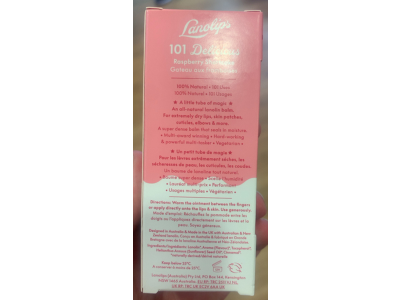 Lanolips 101 Ointment Multi-Balm, Raspberry Shortcake, 0.35 oz/10 g