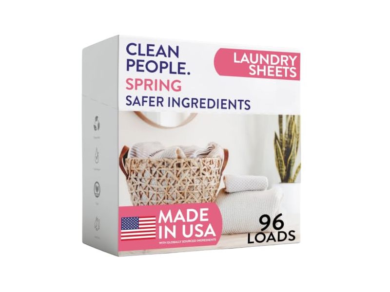 The Clean People Ultra Concentrated Laundry Detergent Sheets, Spring, 96 Loads