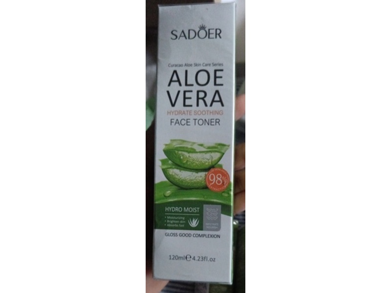 Sadoer Hydrate Soothing Face Toner, Aloe Vera, 4.23 fl oz/120 mL
