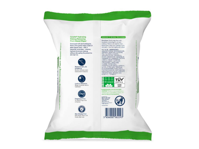 CeraVe Makeup Removing Cleanser Cloths, Gentle & Hydrating, 25CT