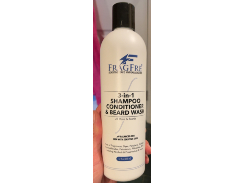 Fragfre 3 In 1 Shampoo, Conditioner & Beard Wash, 12 fl oz/355 mL