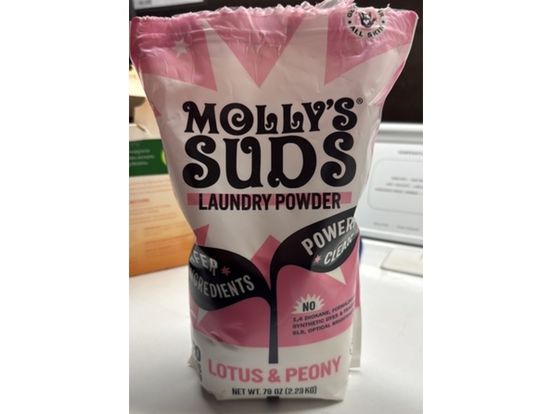 Molly's Suds Original Laundry Powder, Lotus & Peony, 120 Loads, 79 oz/2.23 Kg