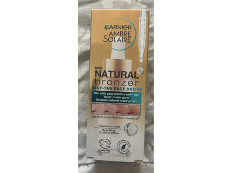 Garnier Ambre Solaire Natural Bronzer Self Tan Face Drops, 30 mL