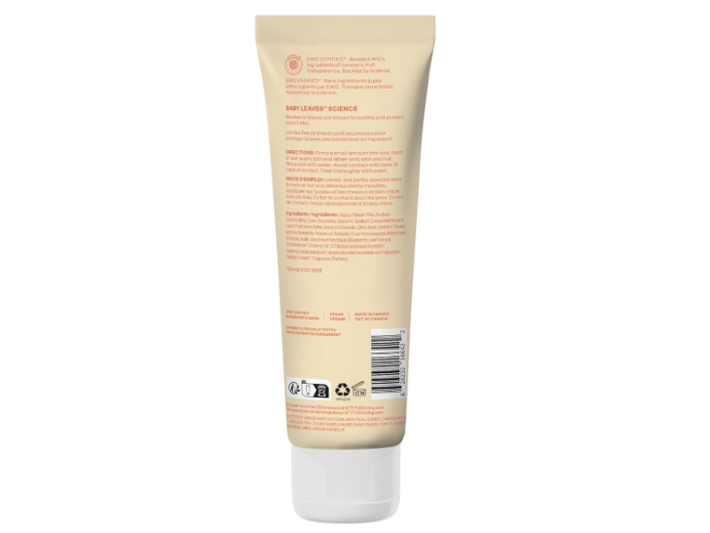 Attitude Baby Leaves Shampoo & Body Wash, Pear Nectar, 8 fl oz/240 mL