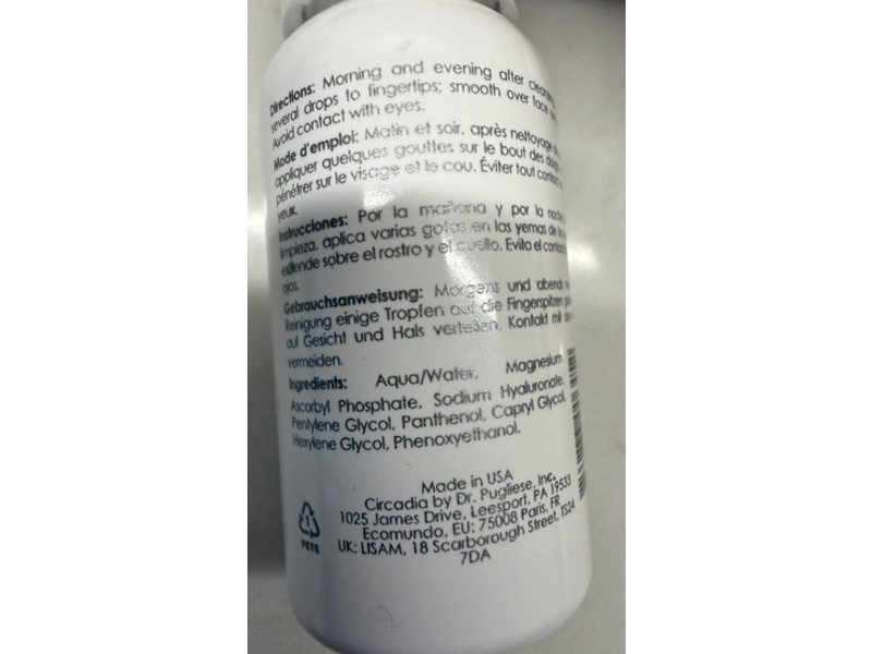 Circadia Reversal Antioxidant Facial Serum, vitamin C, 1 fl oz/28 mL