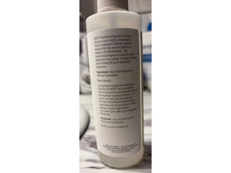 Now Solutions Magnesium Topical Spray, 8 fl oz/237 mL