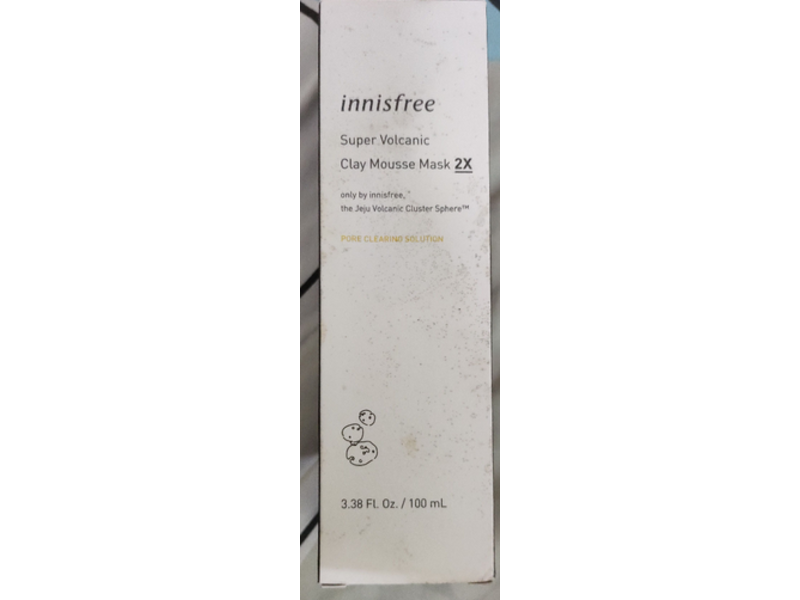 Innisfree Super Volcanic Clay Mousse Mask 2X, Pore Cleansing Solution, 3.38 fl oz/100 mL