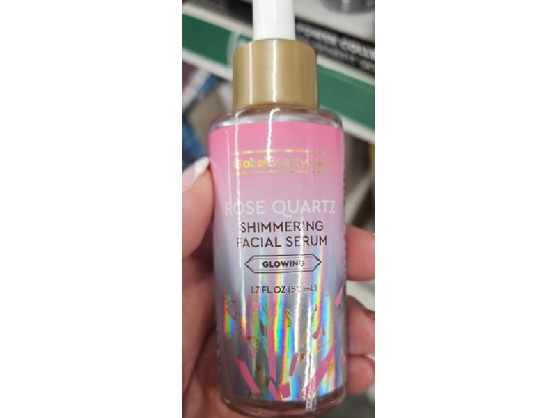 Global Beauty Shimmering Facial Serum, Rose Quartz, 1.7 fl oz/50 mL