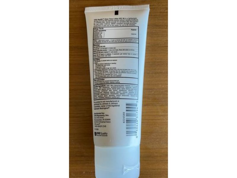 CVS Health SPF55 Clear Sunscreen Face Lotion, 3.0 fl oz (89 mL)