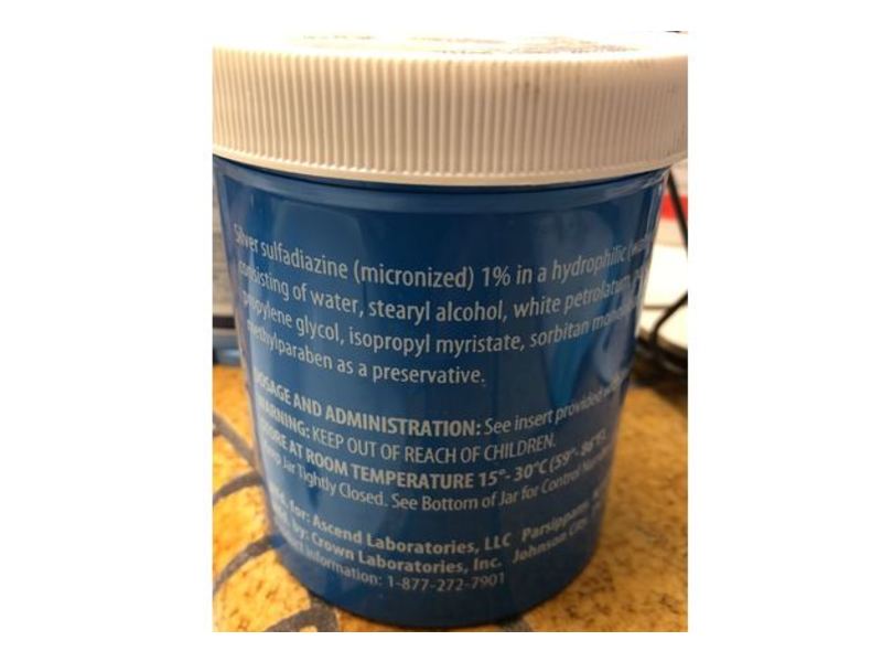 Silver Sulfadiazine Cream USP 1%, 400 g, Ascend Laboratories, LLC (RX)