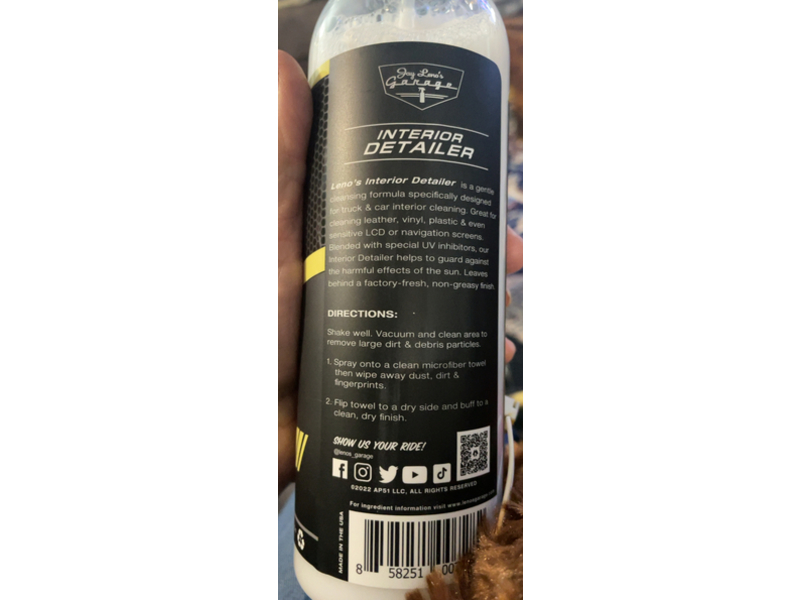 Jay Leno's Garage Interior Detailer Cleaner, 16 fl oz/473 mL