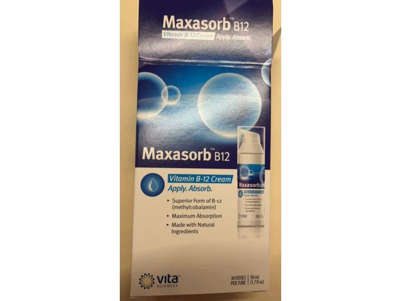 Maxasorb Vitamin B-12 Cream, 1.7 fl oz/50 mL