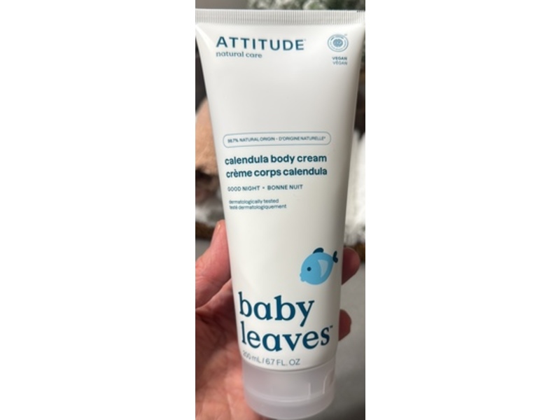 Attitude Baby Leaves Calendula Body Cream, Good Night, 6.7 fl oz/200 mL
