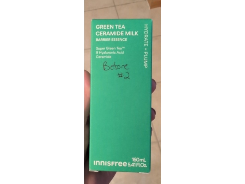 Innisfree Hydrate + Plump Ceramide Milk, Green Tea, 5.41 fl oz/160 mL