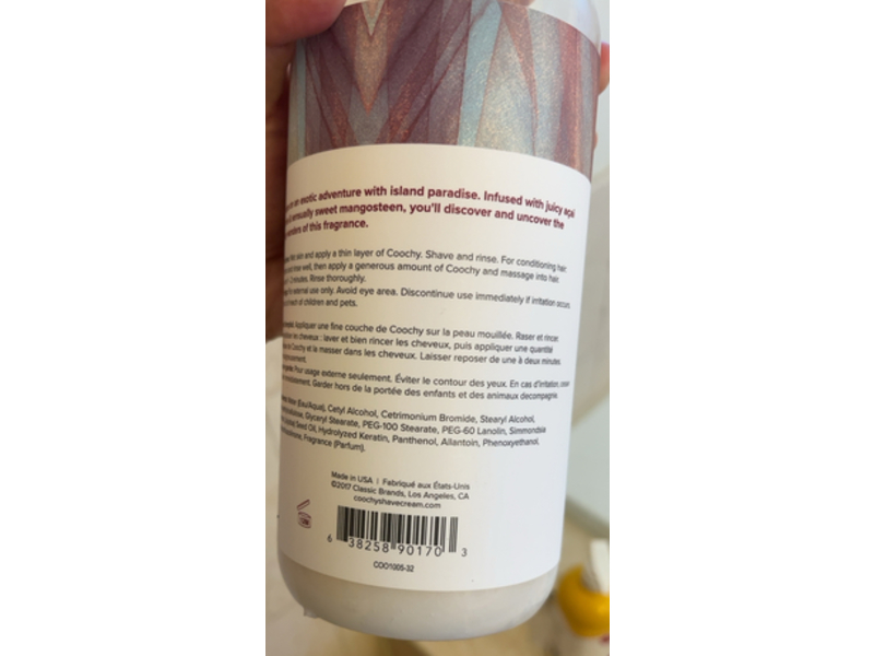 Coochy Conditioner & Moisturizing Complex Shave Cream, Island Paradise, 32 fl oz/946 mL