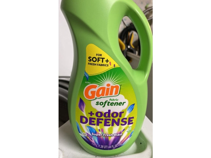 Ultra Gain Fabric Softener + Odor Defense, Super Fresh Blast, 60 Loads, 44 fl oz/1.31 L