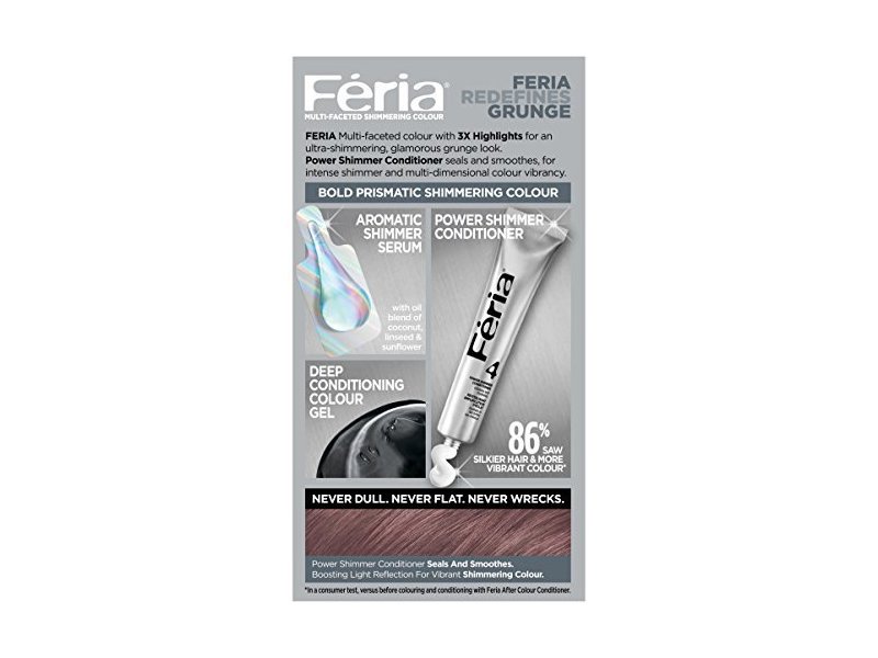 L'Oréal Paris Feria Multi-Faceted Shimmering Permanent Hair Color, 721 Dusty Mauve, 1 Application